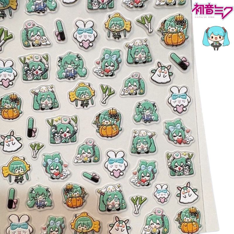 Anime Merchandise Nepal - Cute Hatsune Miku Nail Stickers New‑Process