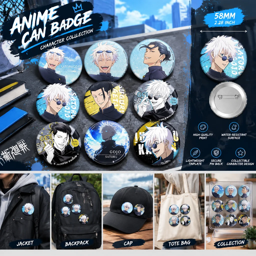 Anime Cosplay Merchandise - Jujutsu Kaisen Pet58 Badge All Characters