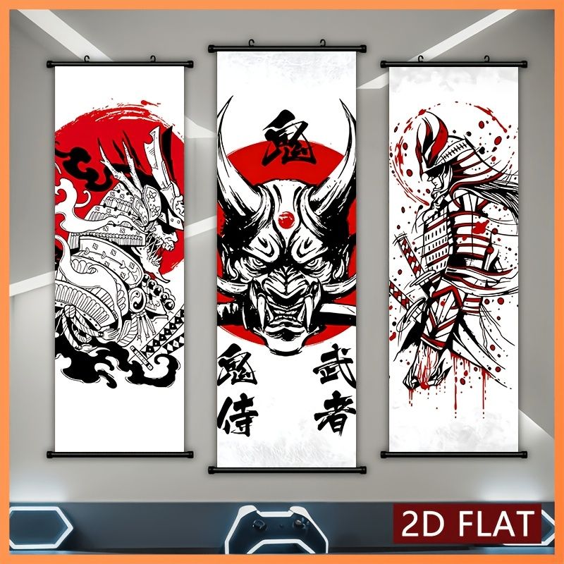 VIKAMA Japanese Samurai Oni Ma - Wall Scroll Tapestry recension och pris
