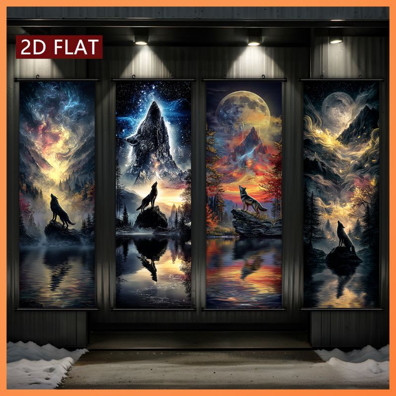 VIKAMA Galaxy Wolf Peak Wall T - Wall Scroll Tapestry recension och pris