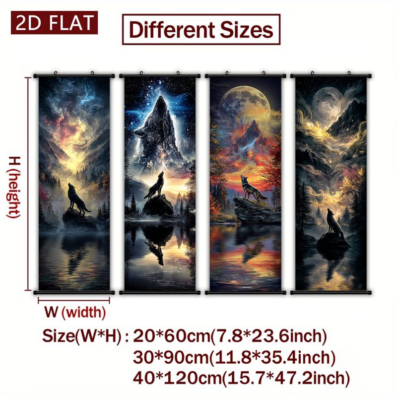 VIKAMA Galaxy Wolf Peak Wall T - Wall Scroll Tapestry recension och pris