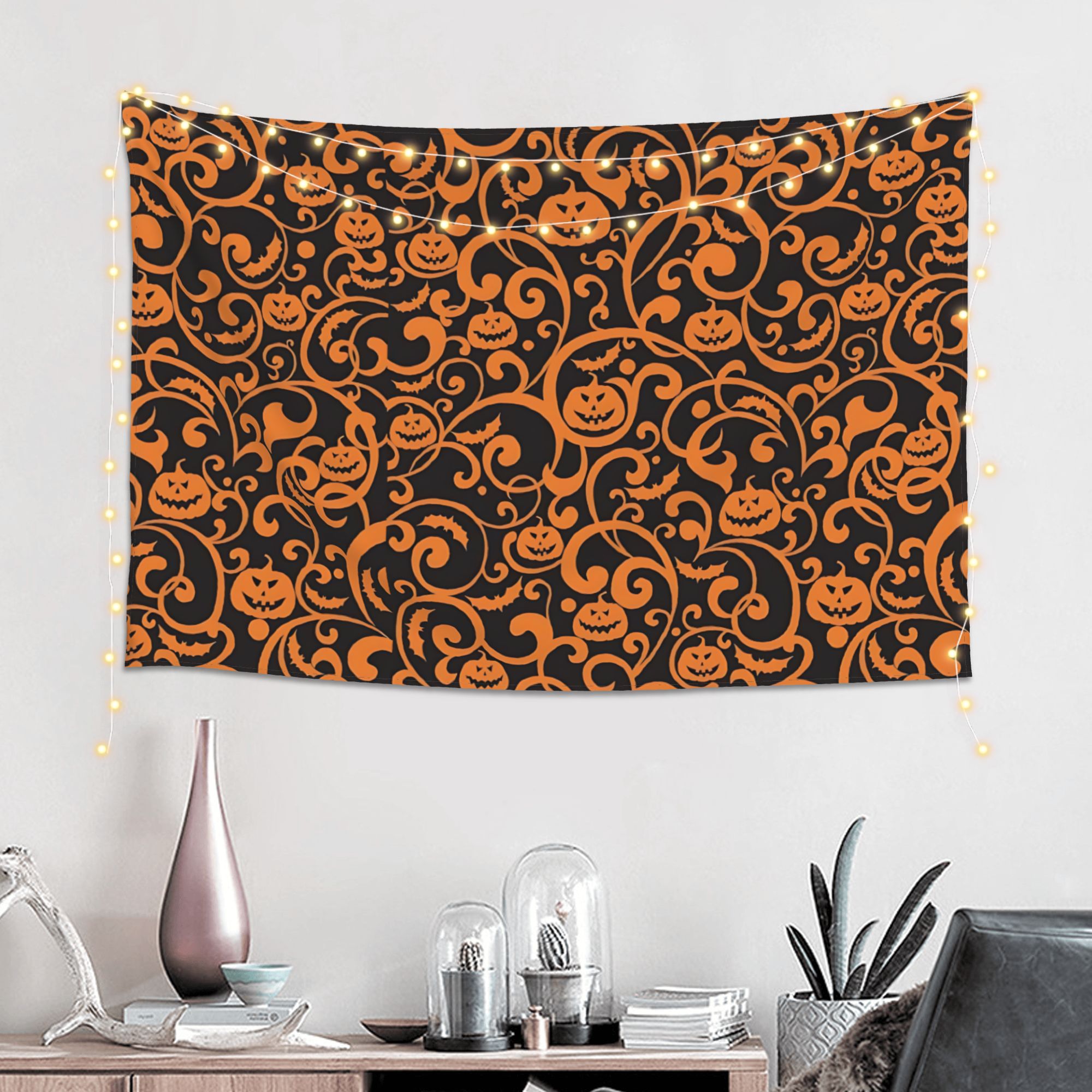Halloween Scroll Pumpkin Patte - Wall Scroll Tapestry recension och pris