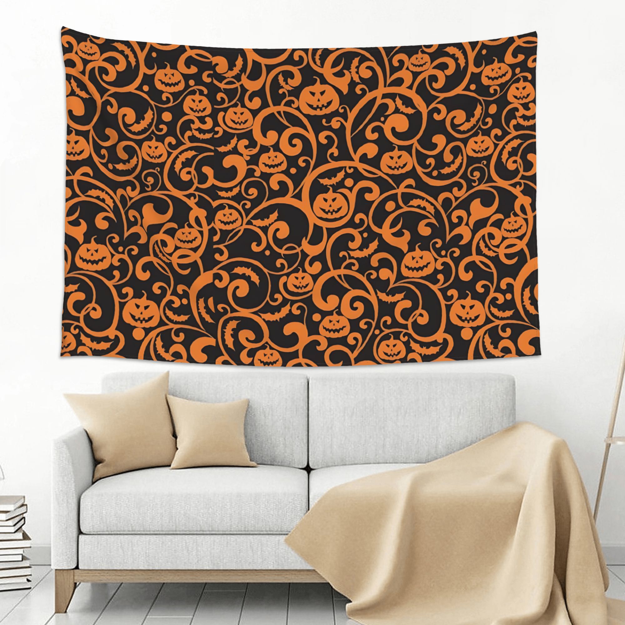 Halloween Scroll Pumpkin Patte - Wall Scroll Tapestry recension och pris