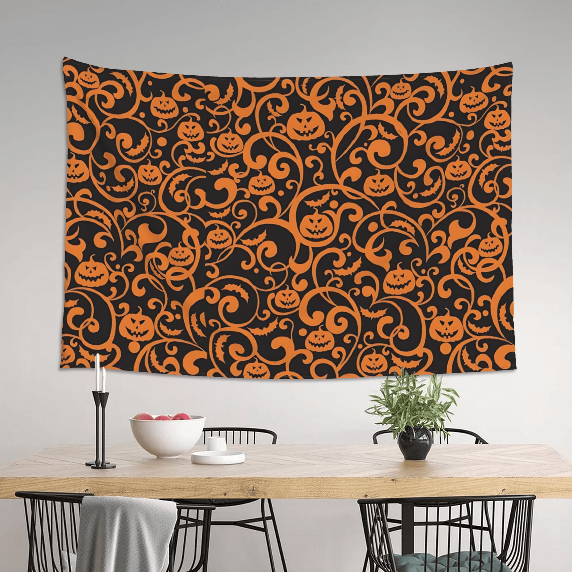 Halloween Scroll Pumpkin Patte - Wall Scroll Tapestry recension och pris