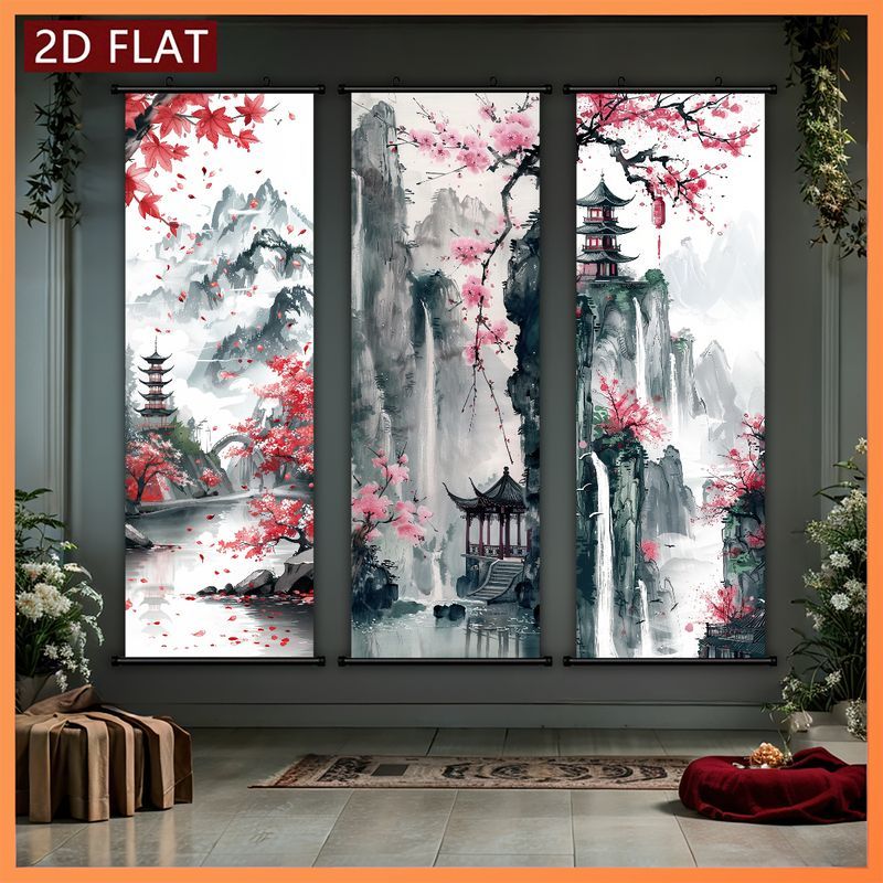 VIKAMA Shan Shui Landscape Wal - Wall Scroll Tapestry recension och pris