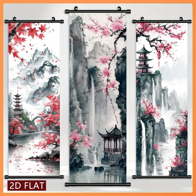 VIKAMA Shan Shui Landscape Wal - Wall Scroll Tapestry recension och pris