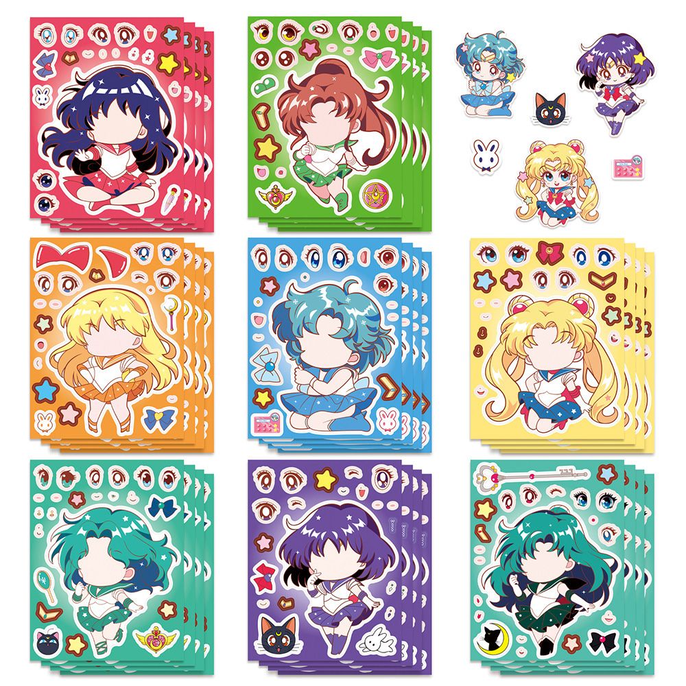 8/16PCS Sailor Moon Face-Chang - Anime Merchandise Posters recension och pris