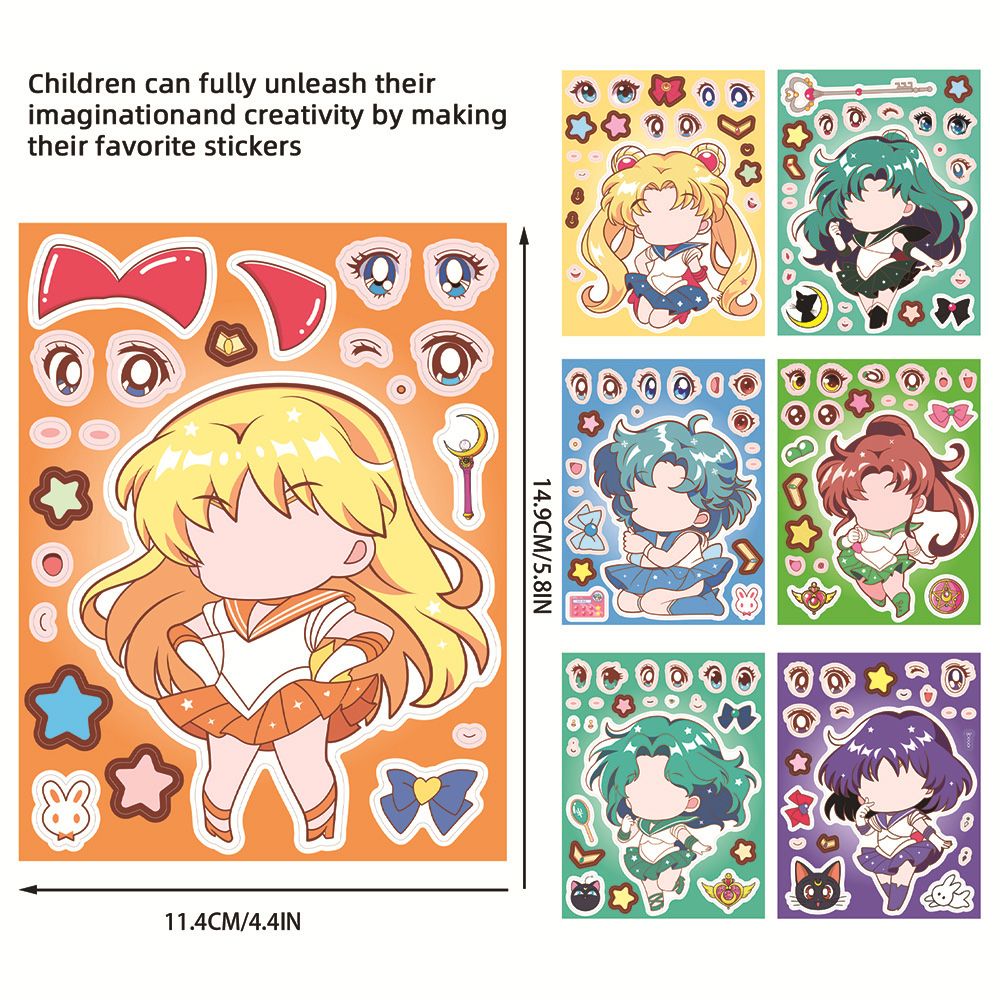 8/16PCS Sailor Moon Face-Chang - Anime Merchandise Posters recension och pris