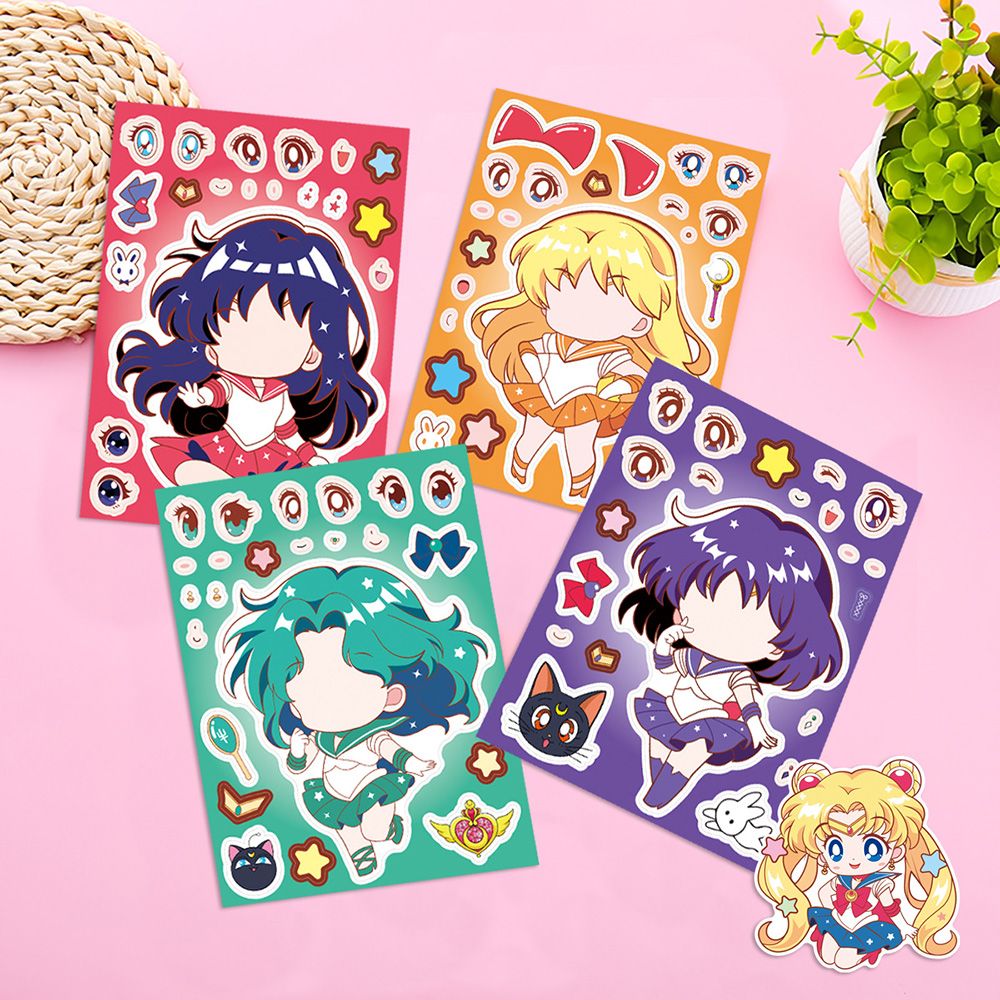 8/16PCS Sailor Moon Face-Chang - Anime Merchandise Posters recension och pris