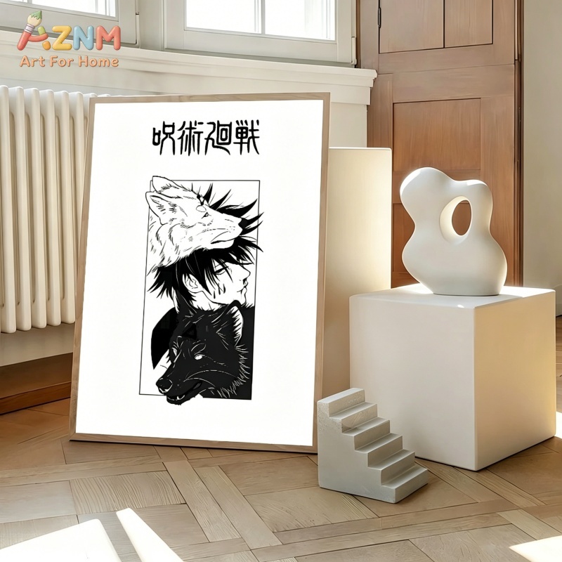 AZNM Jujutsu Kaisen Black Whit - Anime Merchandise Posters recension och pris