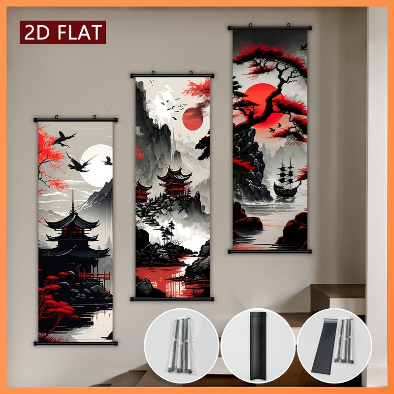 VIKAMA Japanese Landscape Scro - Wall Scroll Tapestry recension och pris