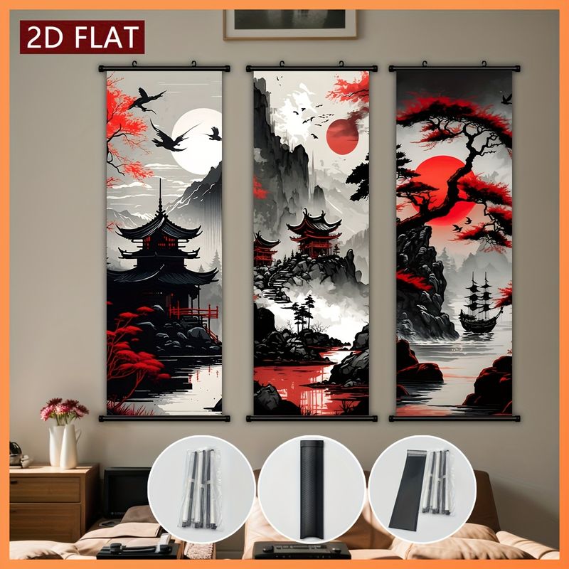 VIKAMA Japanese Landscape Scro - Wall Scroll Tapestry recension och pris