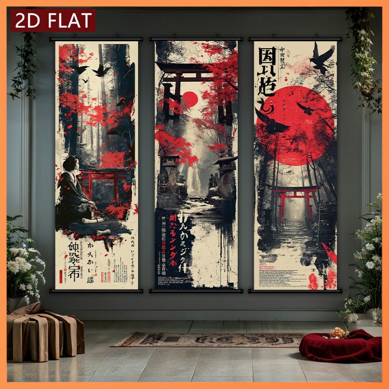 VIKAMA Shrine Raven Crimson Su - Wall Scroll Tapestry recension och pris