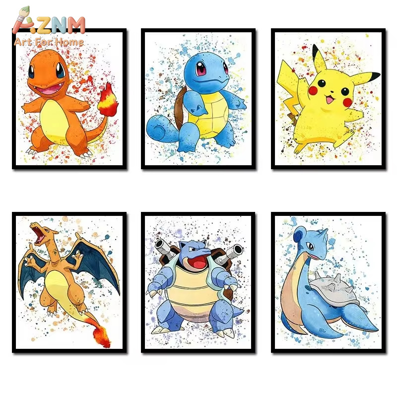 1PC ，Anime Pokemon Canvas Pain - Anime Merchandise Posters recension och pris